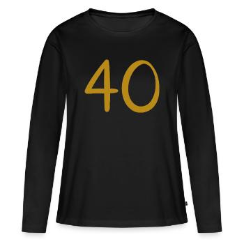 40 - T-shirt manches longues Premium bio Femme - noir - Devant - Julia (174cm)