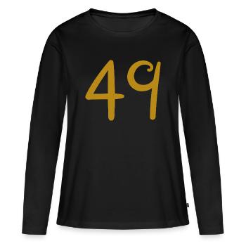 49 - T-shirt manches longues Premium bio Femme - noir - Devant - Julia (174cm)