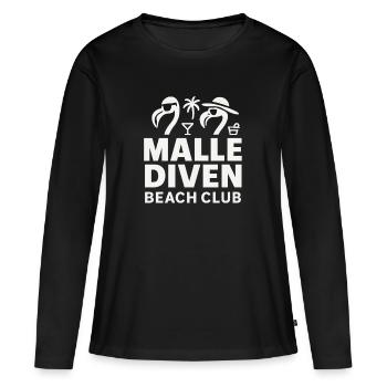 Malle Diven Beach Club Flamingo Mallorca Party - Frauen Premium Bio Langarmshirt - Schwarz - Vorne - Julia (174cm)