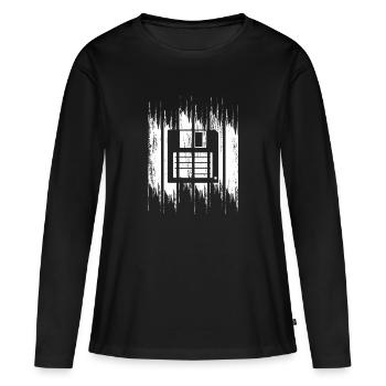 Diskette Zeichnung - Frauen Premium Bio Langarmshirt - Schwarz - Vorne - Julia (174cm)