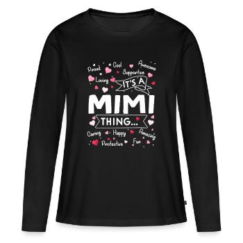 C’est un truc de Mimi - T-shirt manches longues Premium bio Femme - noir - Devant - Julia (174cm)