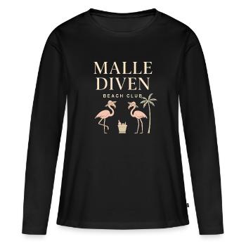 Malle Diven Beach Club Flamingo Mallorca Party - Women's Premium Organic Long Sleeve Shirt - black - Front - Julia (174cm)