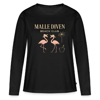 Malle Diven Beach Club Flamingo Mallorca Party - Women's Premium Organic Long Sleeve Shirt - black - Front - Julia (174cm)