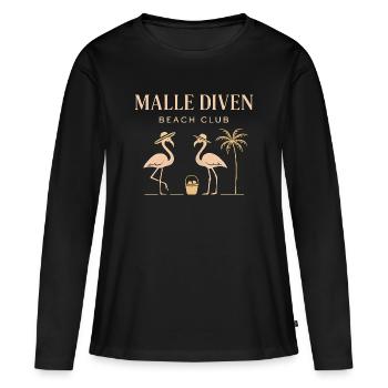 Malle Diven Beach Club Flamingo Mallorca Party - Women's Premium Organic Long Sleeve Shirt - black - Front - Julia (174cm)