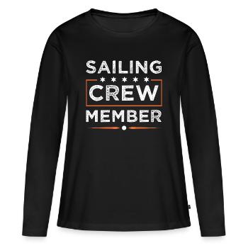 Équipage de navigation - T-shirt manches longues Premium bio Femme - noir - Devant - Julia (174cm)