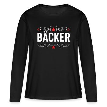 Métier de boulanger - T-shirt manches longues Premium bio Femme - noir - Devant - Julia (174cm)
