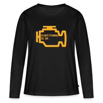 Voyant de vérification moteur - T-shirt manches longues Premium bio Femme - noir - Devant - Julia (174cm)