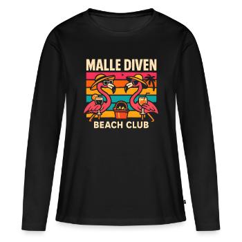 Malle Diven Beach Club Flamingo Mallorca Party - Women's Premium Organic Long Sleeve Shirt - black - Front - Julia (174cm)