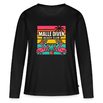 Malle Diven Beach Club Flamingo Mallorca Party - Women's Premium Organic Long Sleeve Shirt - black - Front - Julia (174cm)