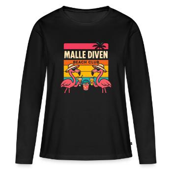 Malle Diven Beach Club Flamingo Mallorca Party - Women's Premium Organic Long Sleeve Shirt - black - Front - Julia (174cm)