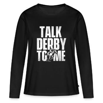 Hippodrome de courses de chevaux pur-sang - T-shirt manches longues Premium bio Femme - noir - Devant - Julia (174cm)