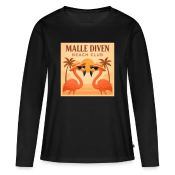Malle Diven Beach Club Flamingo Mallorca Party - Women's Premium Organic Long Sleeve Shirt - black - Front - Julia (174cm)