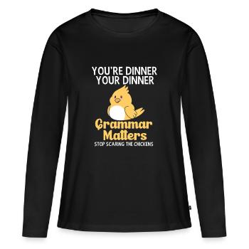 grammar - Women's Premium Organic Long Sleeve Shirt - black - Front - Julia (174cm)