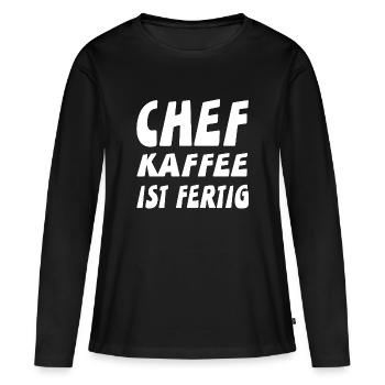 Chef - Frauen Premium Bio Langarmshirt - Schwarz - Vorne - Julia (174cm)