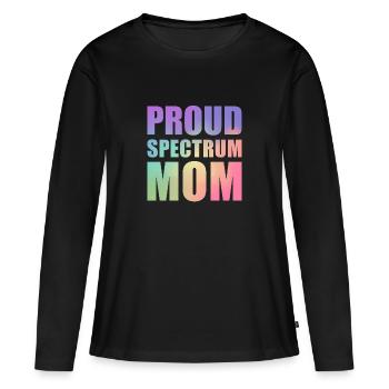 Fière maman du spectre - T-shirt manches longues Premium bio Femme - noir - Devant - Julia (174cm)