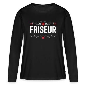 Friseur Beruf - Frauen Premium Bio Langarmshirt - Schwarz - Vorne - Julia (174cm)