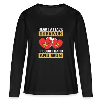 heart attack - Women's Premium Organic Long Sleeve Shirt - black - Front - Julia (174cm)