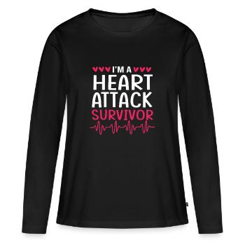 heart attack - Women's Premium Organic Long Sleeve Shirt - black - Front - Julia (174cm)