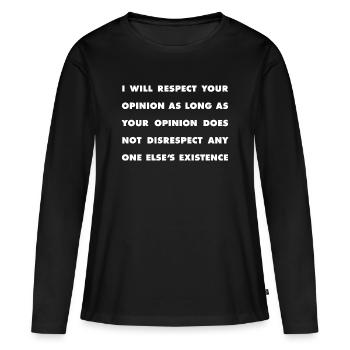 Respekt Statement - Frauen Premium Bio Langarmshirt - Schwarz - Vorne - Julia (174cm)