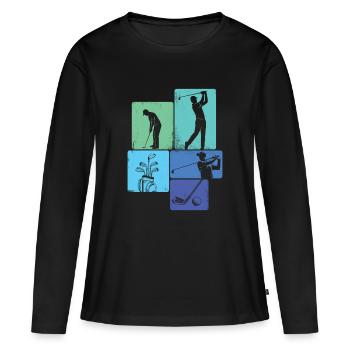 Landschaftlich reizvoller Golfplatz im Fairway Lover Stil - Frauen Premium Bio Langarmshirt - Schwarz - Vorne - Julia (174cm)