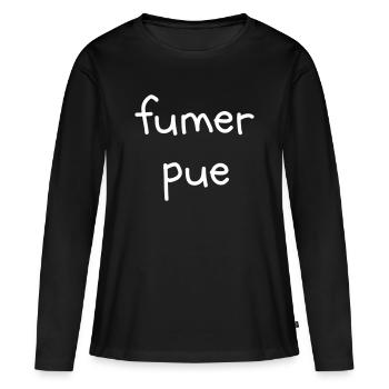 Fumer pue - T-shirt manches longues Premium bio Femme - noir - Devant - Julia (174cm)