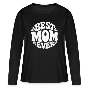 Meilleure Maman de tous les temps - Meilleure maman, design ludique - T-shirt manches longues Premium bio Femme - noir - Devant - Julia (174cm)