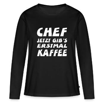 Chef - Frauen Premium Bio Langarmshirt - Schwarz - Vorne - Julia (174cm)
