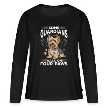 Yorkshire Terrier Yorkshire Race de chien Yorkshire - T-shirt manches longues Premium bio Femme - noir - Devant - Julia (174cm)