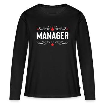 Manager Profession - T-shirt manches longues Premium bio Femme - noir - Devant - Julia (174cm)
