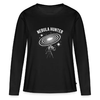 Nebula Hunter Telescope Graphic - Women's Premium Organic Long Sleeve Shirt - black - Front - Julia (174cm)