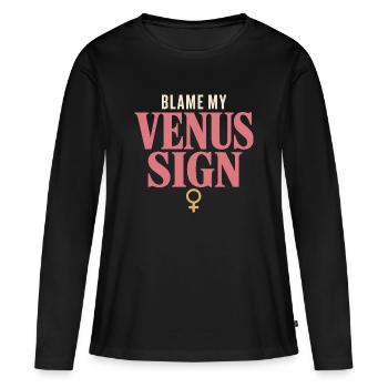 Venus sign Venus astrology - Women's Premium Organic Long Sleeve Shirt - black - Front - Julia (174cm)