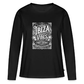 Ibiza Vibes - T-shirt manches longues Premium bio Femme - noir - Devant - Julia (174cm)
