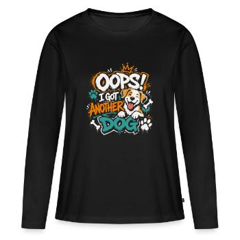 Oops, ich hab wieder Hund! - Frauen Premium Bio Langarmshirt - Schwarz - Vorne - Julia (174cm)