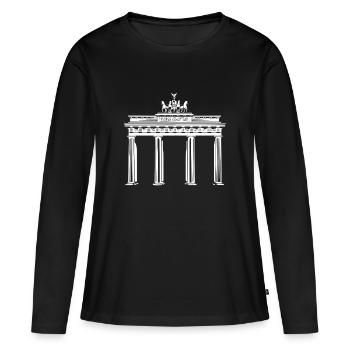 Brandenburg Gate Berlin - Women's Premium Organic Long Sleeve Shirt - black - Front - Julia (174cm)