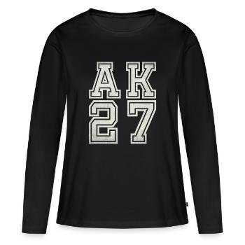 AK 27 - T-shirt manches longues Premium bio Femme - noir - Devant - Julia (174cm)