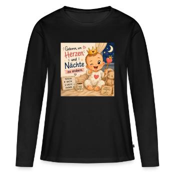 Geboren um Herzen zu Erobern - Frauen Premium Bio Langarmshirt - Schwarz - Vorne - Julia (174cm)