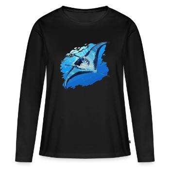 Raies Manta Raies - T-shirt manches longues Premium bio Femme - noir - Devant - Julia (174cm)