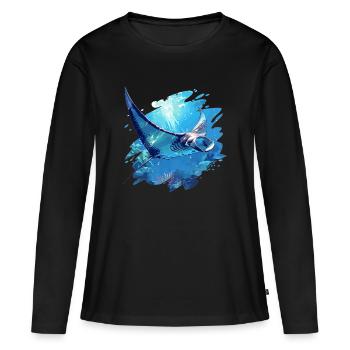 Raies Manta Raies - T-shirt manches longues Premium bio Femme - noir - Devant - Julia (174cm)