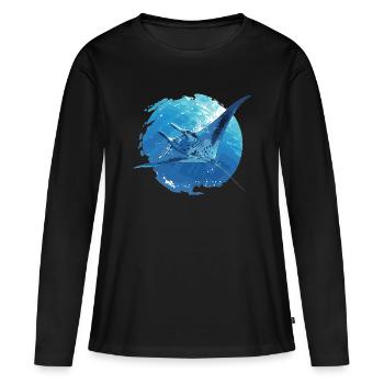 Raies Manta Raies - T-shirt manches longues Premium bio Femme - noir - Devant - Julia (174cm)