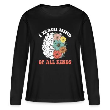 Blühendes Gehirn der Vielfalt - Frauen Premium Bio Langarmshirt - Schwarz - Vorne - Julia (174cm)