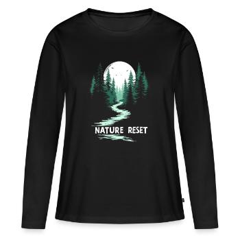 Errer lentement Marcher lentement Forêt - T-shirt manches longues Premium bio Femme - noir - Devant - Julia (174cm)