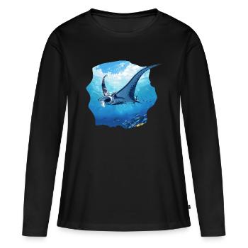 Raies Manta Raies - T-shirt manches longues Premium bio Femme - noir - Devant - Julia (174cm)