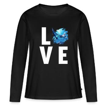 Raies Manta Raies - T-shirt manches longues Premium bio Femme - noir - Devant - Julia (174cm)