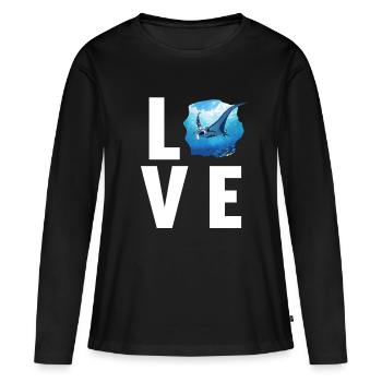 Raies Manta Raies - T-shirt manches longues Premium bio Femme - noir - Devant - Julia (174cm)