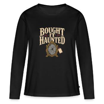 Haunted mirror, cursed mirror spirit in the mirror, - Women's Premium Organic Long Sleeve Shirt - black - Front - Julia (174cm)