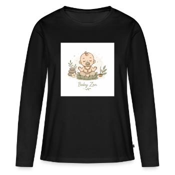 Bébé Zen Pacifique - T-shirt manches longues Premium bio Femme - noir - Devant - Julia (174cm)