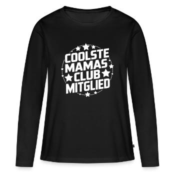 Coolste Mamas Club Mitglied - Frauen Premium Bio Langarmshirt - Schwarz - Vorne - Julia (174cm)