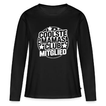 Coolste Mamas Club Mitglied - Frauen Premium Bio Langarmshirt - Schwarz - Vorne - Julia (174cm)
