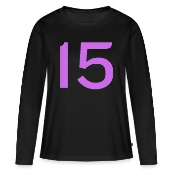 15 - Women's Premium Organic Long Sleeve Shirt - black - Front - Julia (174cm)