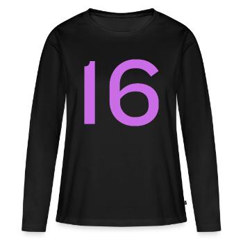 16 - T-shirt manches longues Premium bio Femme - noir - Devant - Julia (174cm)
